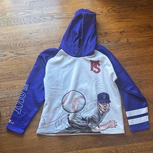 Flow Society Baseball Hoodie - Blue and White